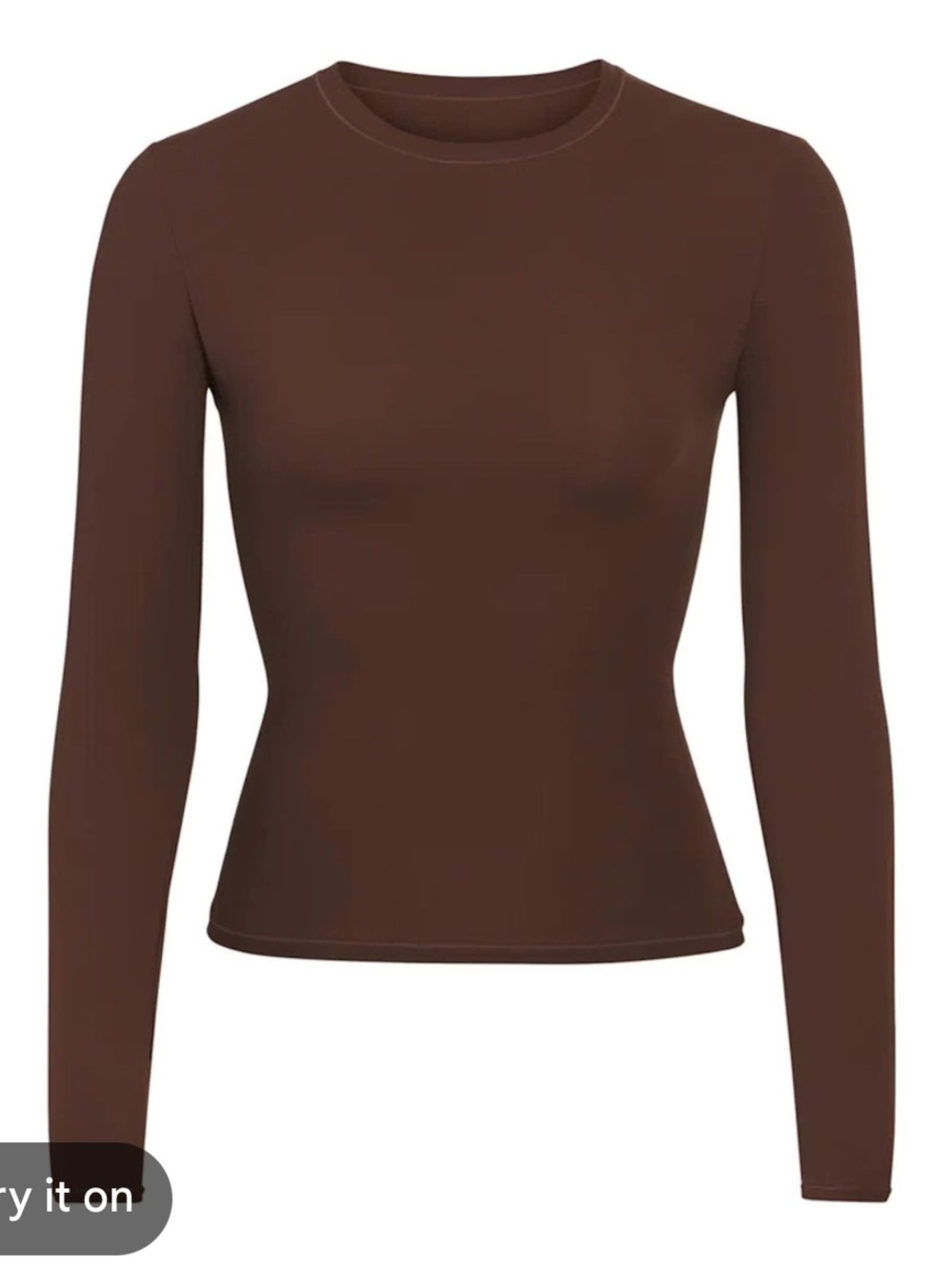 Skims Women's Long Sleeve Crewneck Top - Brown